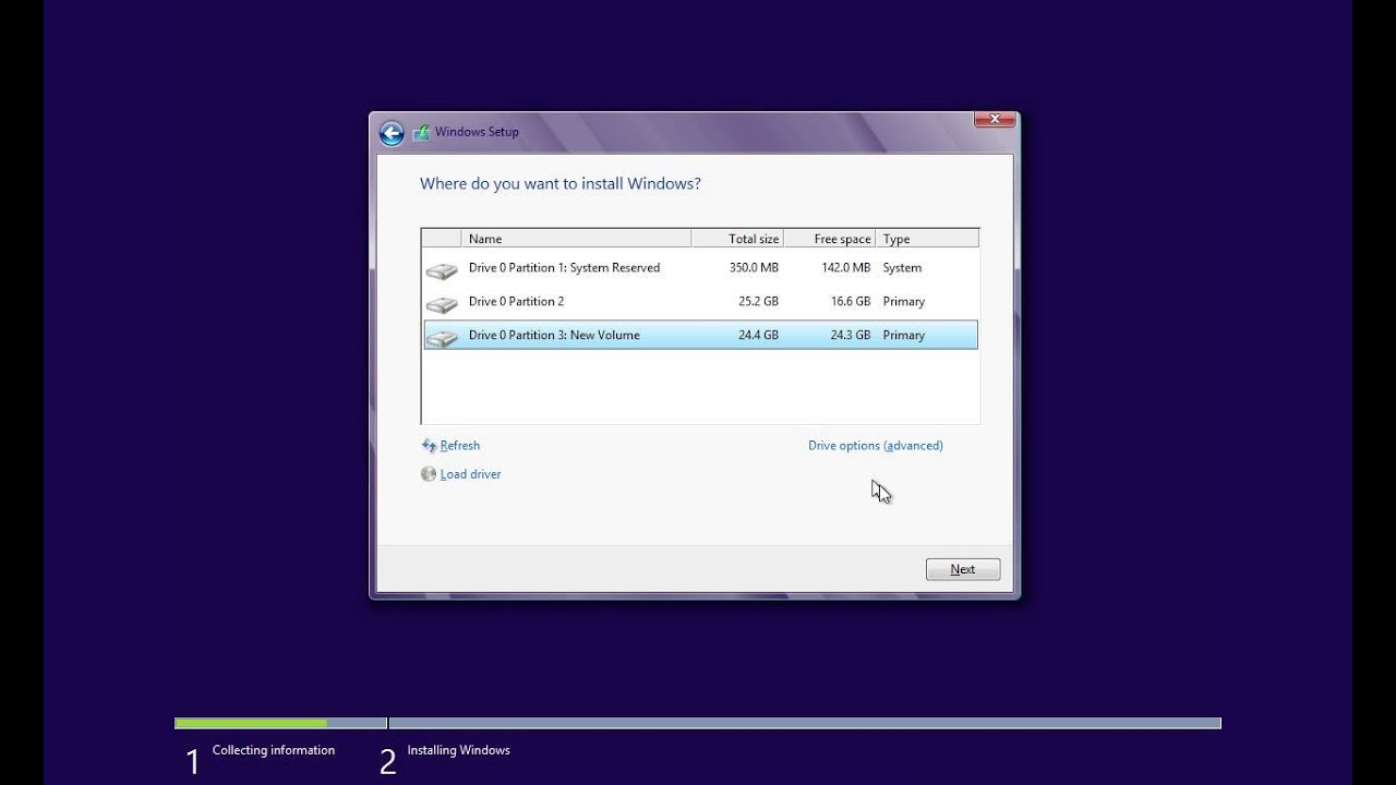How to install Windows 8 in a new partition