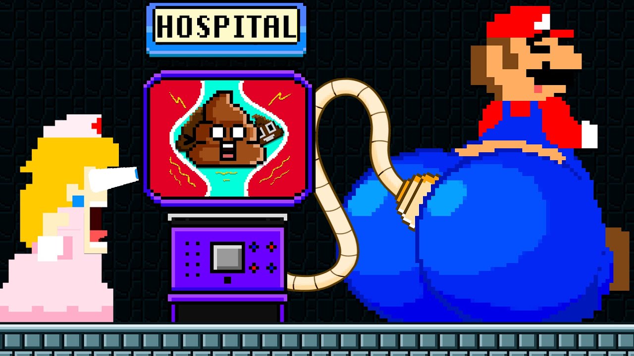 Super Mario Bros: Peach VS Mario IDEAL BIG SIZED BUTT Maze Escape | Game Animation