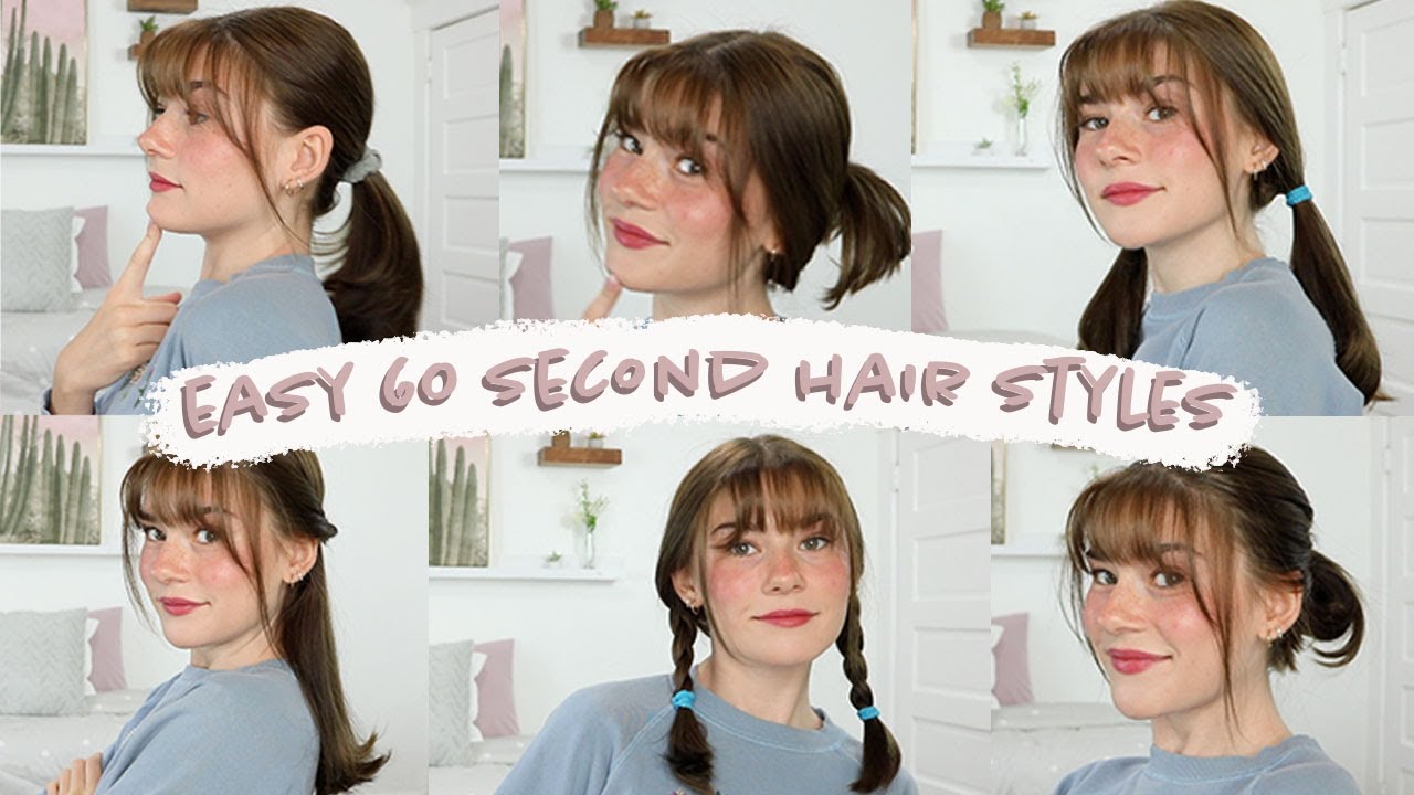 Cute 60 Second Hairstyles For Bangs!!