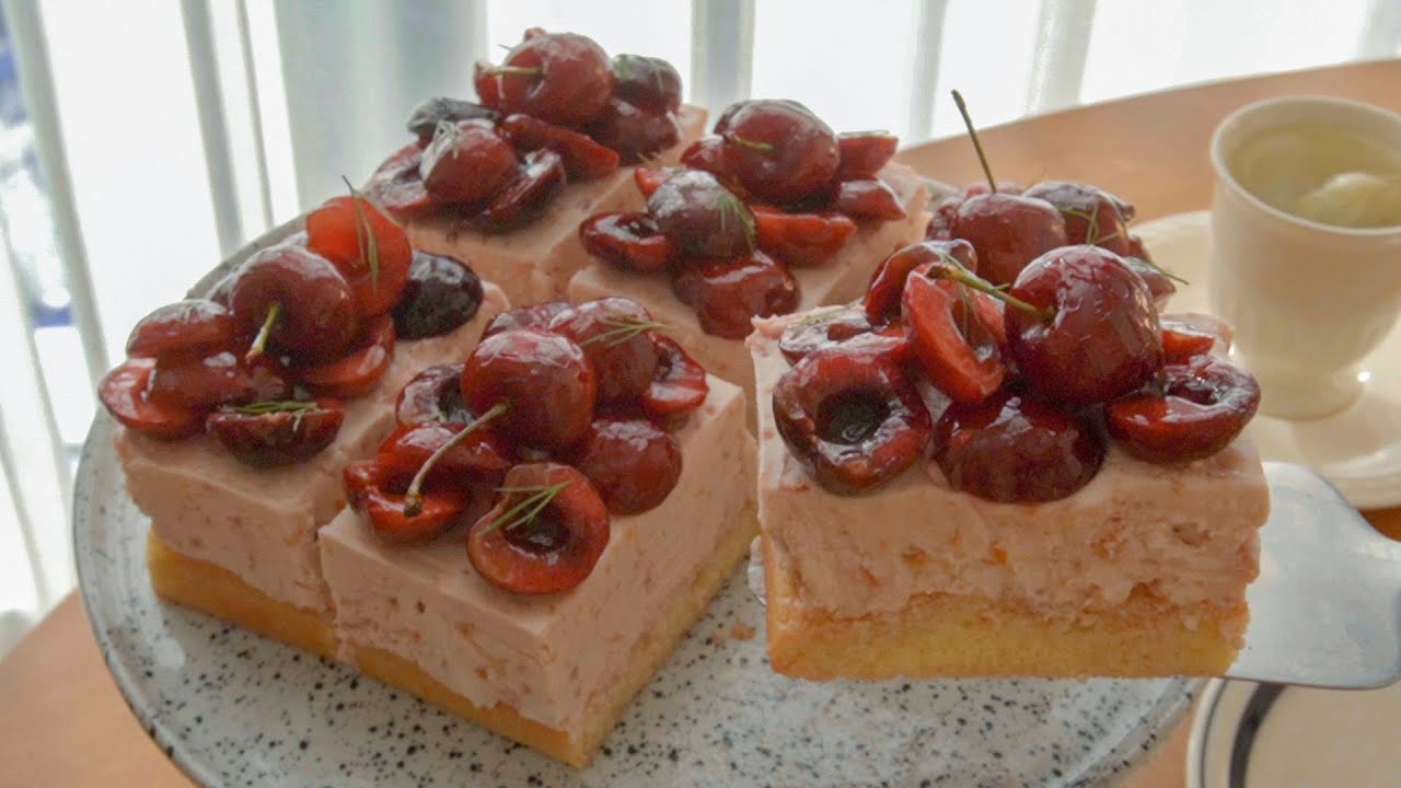 체리 티라미수 만들기 체리 케이크 레시피 Cherry Tiramisu Recipe 체리콩포트 만드는법 체리디저트 마스카포네 크림 홈베이킹
