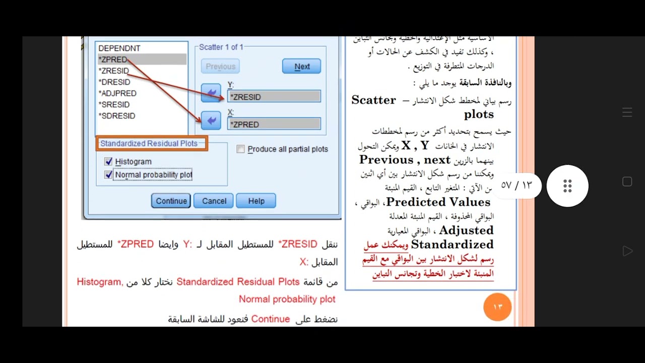 الانحدار المتعدد في برنامج Spss