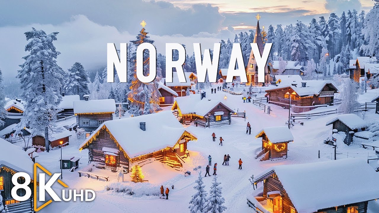 Norway 8K | Winter Wonderland of Fjords, Frozen Lakes & Hidden Nordic Villages in the Snow