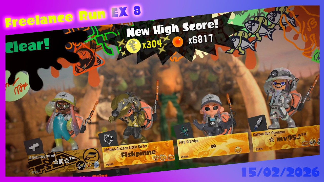 Freelance Run Eggstra Work Record 8 - Bonerattle Arena 2 (Splatana Stamper) - 304 EGGS!!