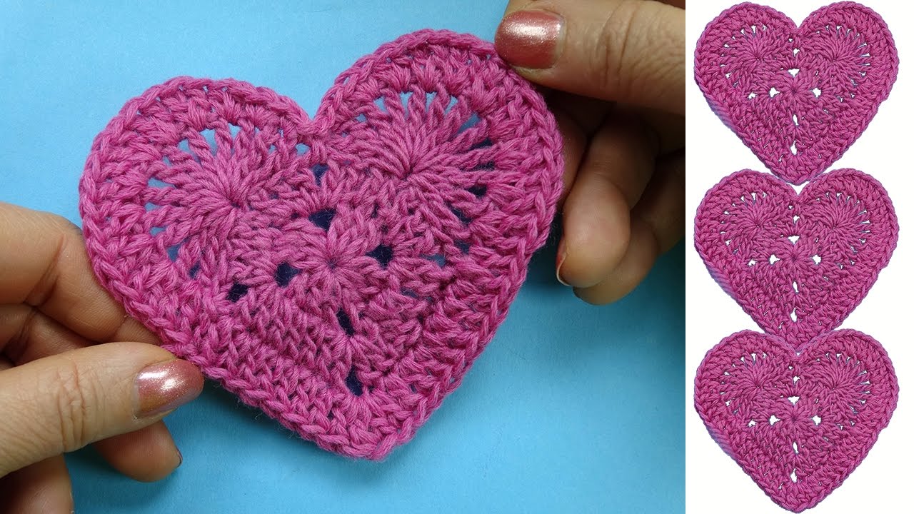 Как вязать валентинку How to crochet heart