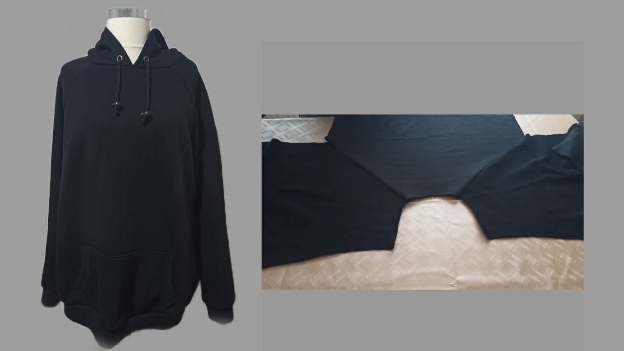 Pratik kalıp reglan kol kapüşonlu oversize sweatshirt nasıl dikilir ✂️