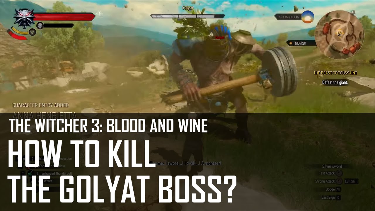 Witcher 3: Blood and Wine - How to kill Golyat boss?