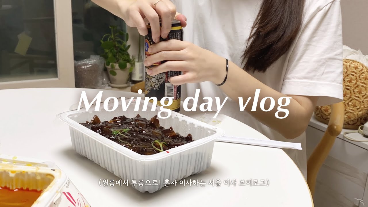 sub) 다꾸 대신 이사 브이로그 ep.4🏡 | 원룸에서 투룸으로 혼자 이사, 입주청소 없이 셀프이사 = 피땀눈물 | 갓생살기 | 아르테미떼 조명 추천 | moving vlog