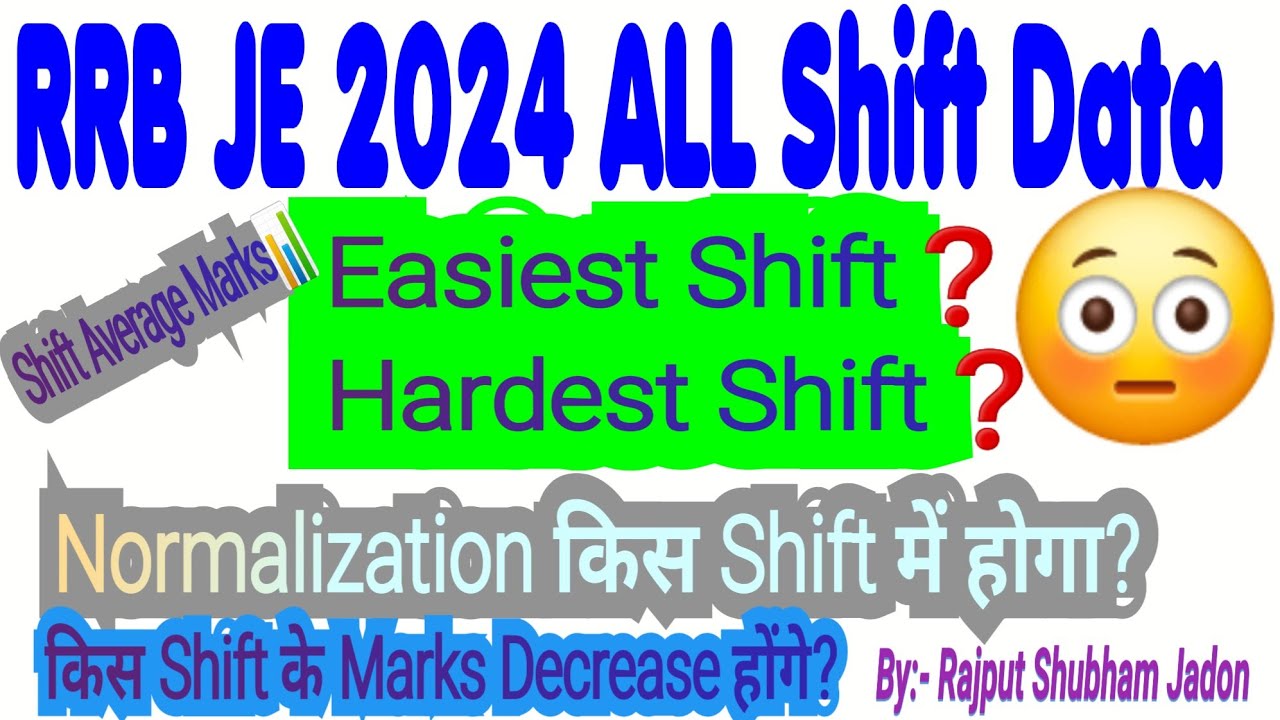 😳 RRB JE Normalization Marks 2024 | RRB JE Shift Wise Average Marks| RRB JE Shift Wise Normalization