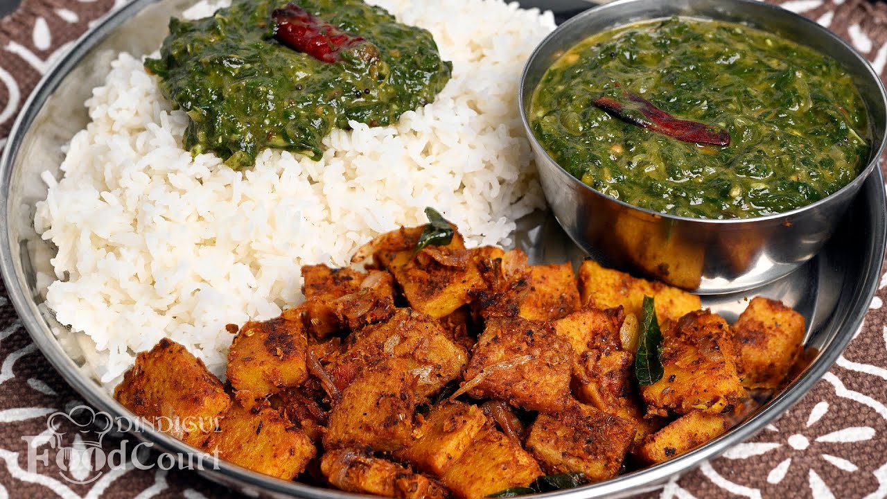 Simple & Tasty Lunch Combo/ Keerai Kadayal/ Yam Fry