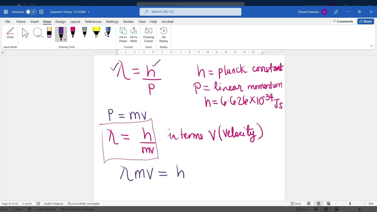 How to CALCULATE the Speed of ELECTRON using De Broglie Relation | Physical Chemistry