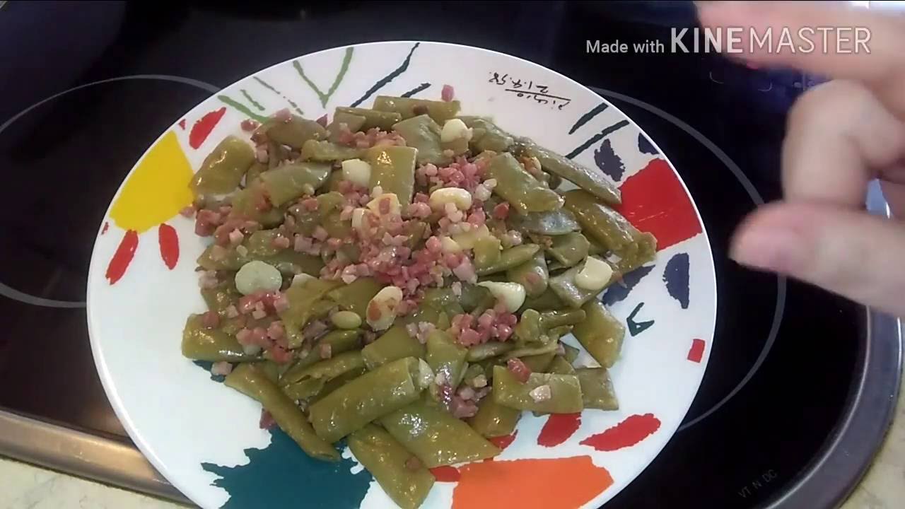 JUDIAS VERDES REHOGADAS  CON JAMON