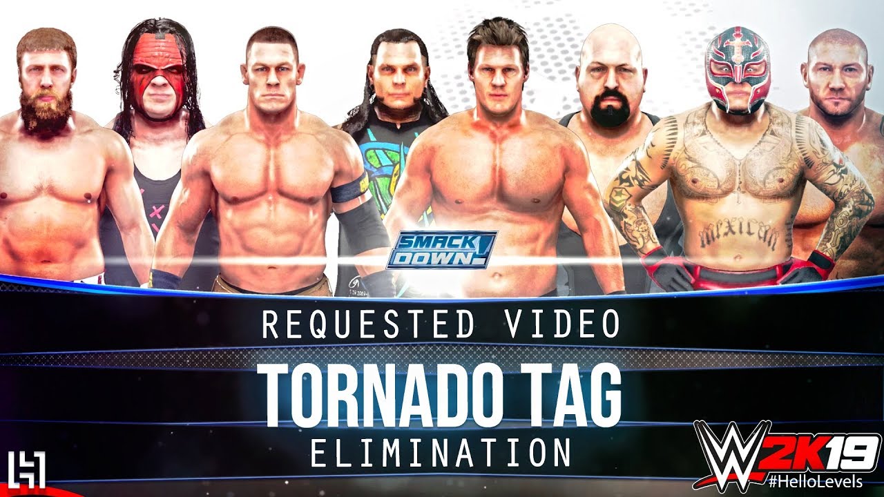 WWE 2K19 8 Man Elimination Tornado Match | 8 Man Tornado Tag Team Elimination Match Gameplay