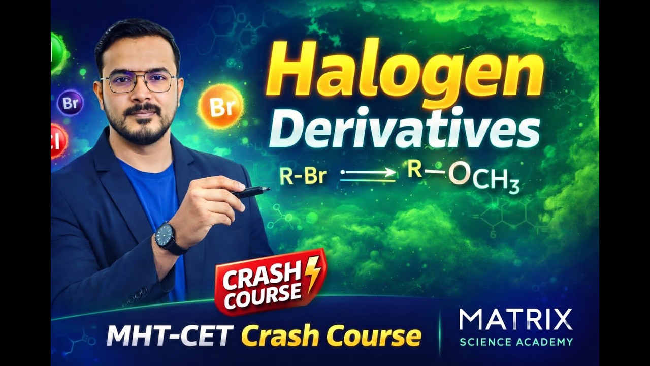 HALOGEN DERIVATIVES  I IMPORTANT CONCEPTS  & PYQ l MHT-CET 2026 CC | JAGDISH SIR