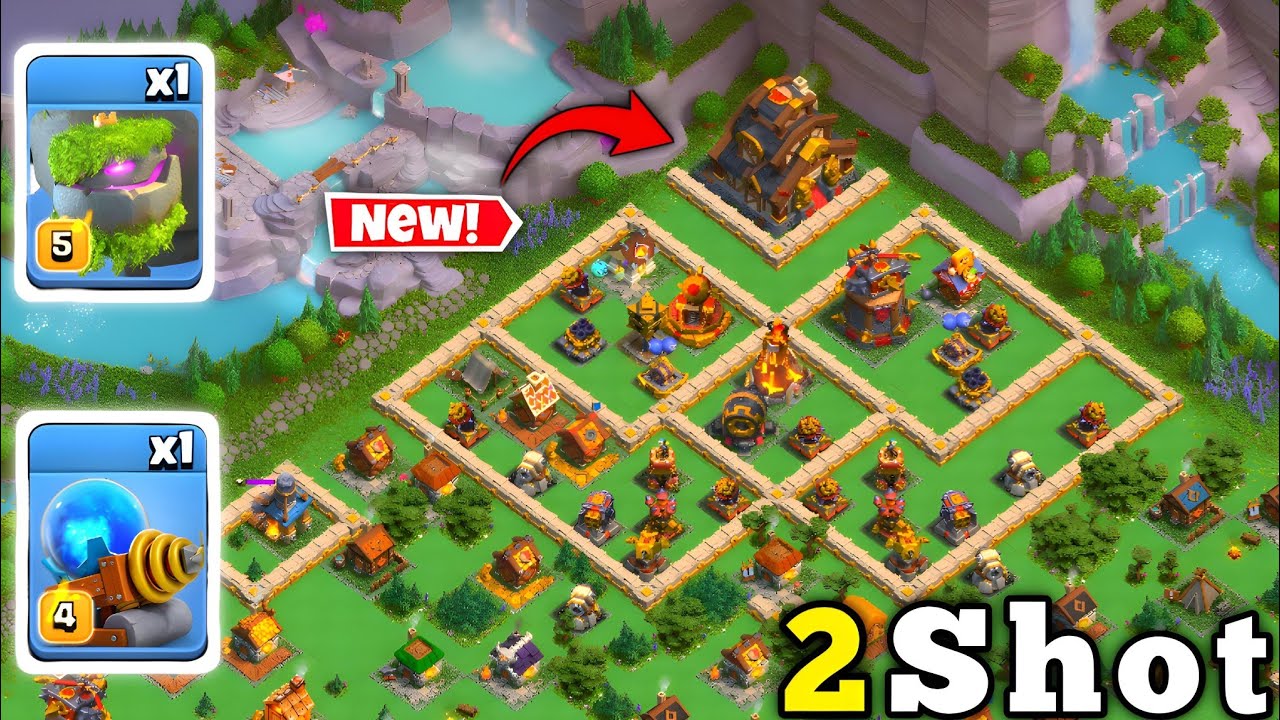 2 Shot Max Capital Peak With Powerful Mountain Golem 💀 | Clan Capital 