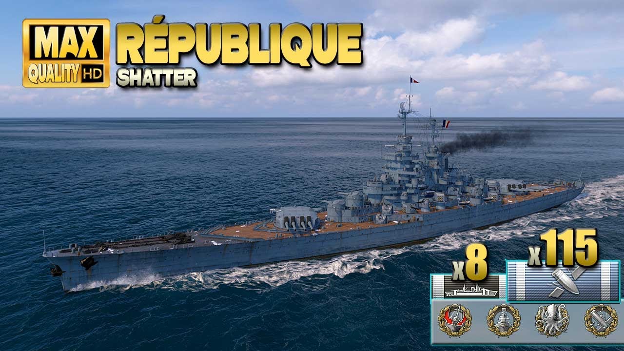 Battleship R&eacute;publique: 1k short, still good - World of Warships