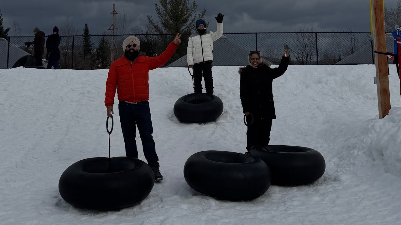 First Family Winter Trip in Canada 🇨🇦 | Snow Tubing & Snow Activities near Montreal | Punjabi Vlog 