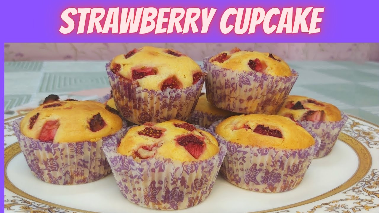 Strawberry🍓Cupcake🧁|How to make Strawberry Cupcakes|Easy Moist Homemade Strawberry Cupcakes Recipe