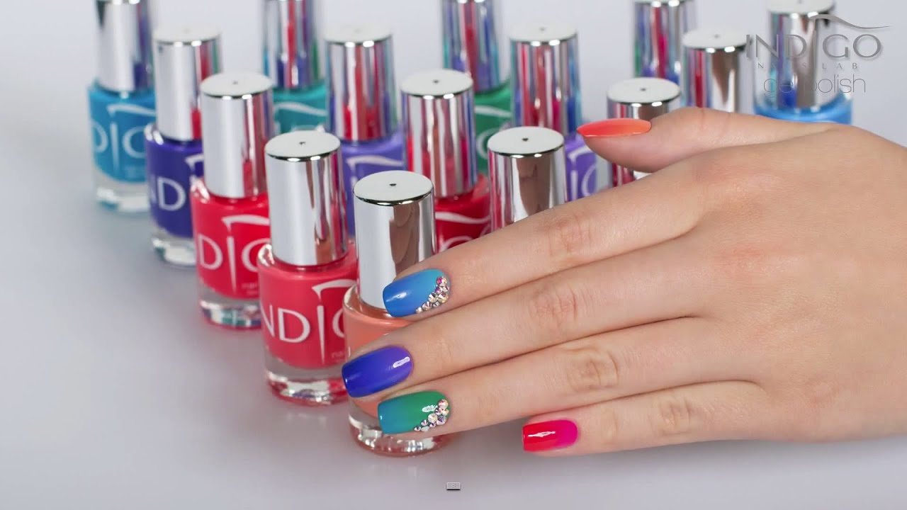 Ombre na paznokciach Indigo :: Tęczowe paznokcie hybrydowe :: Ombre Nail Polish