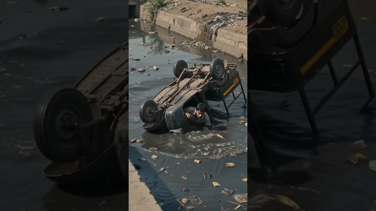 Auto Driver Took a Shortcut&hellip; Straight Into the Drain! 😂🤦&zwj;♂️ #Shorts