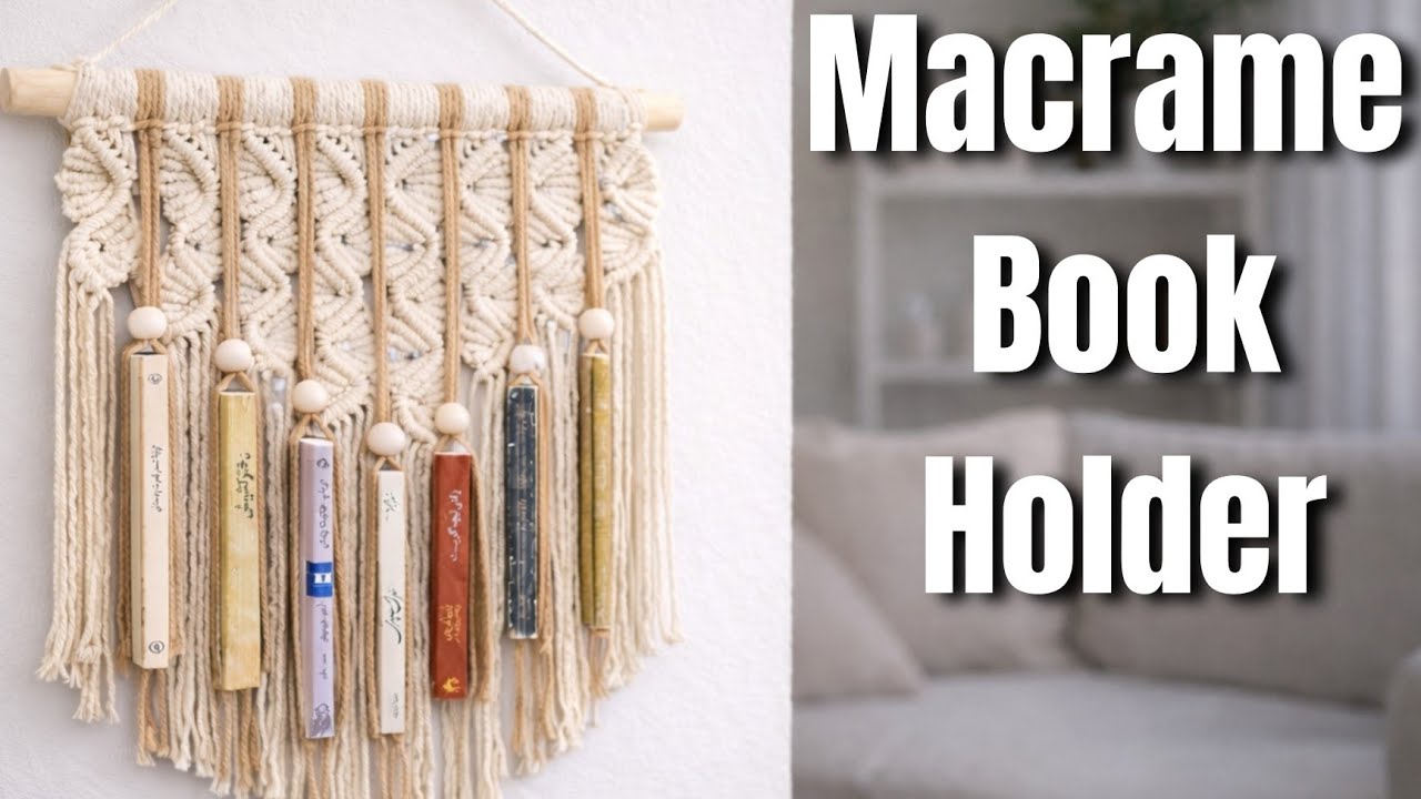 This Macrame Wall Hanging Organizes Your Books Beautifully