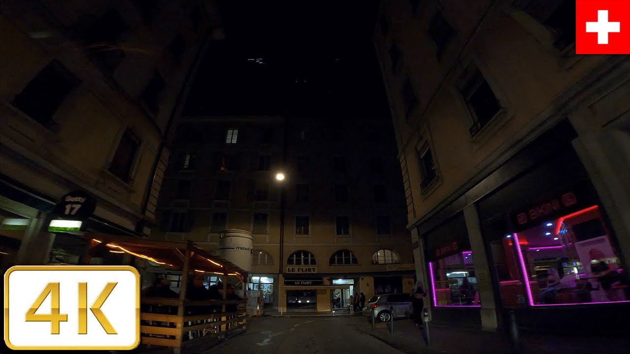 Pâquis (Red Light District) in Geneva, Switzerland (Driving) | Autumn 2021【4K】Canton Genève, Suisse