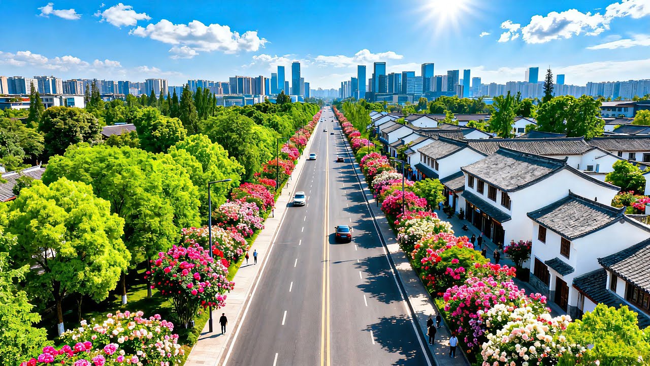 China's beautiful scenic roads: driving from Chengdu to Leshan via the world's longest urban avenue
