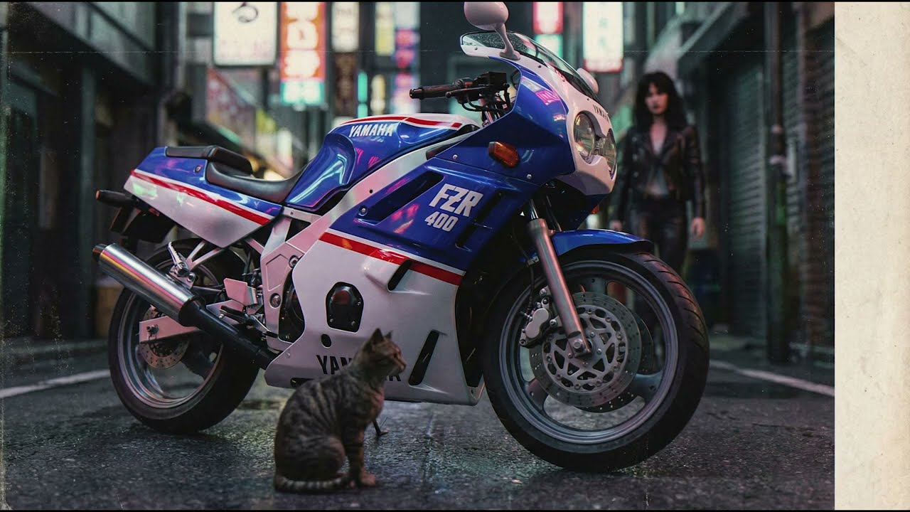 Yamaha FZR400 (80s Blue)｜Japanese City Pop Night Ride/FZR400 80s BLUE｜昭和後期・夜の首都高とシティポップ