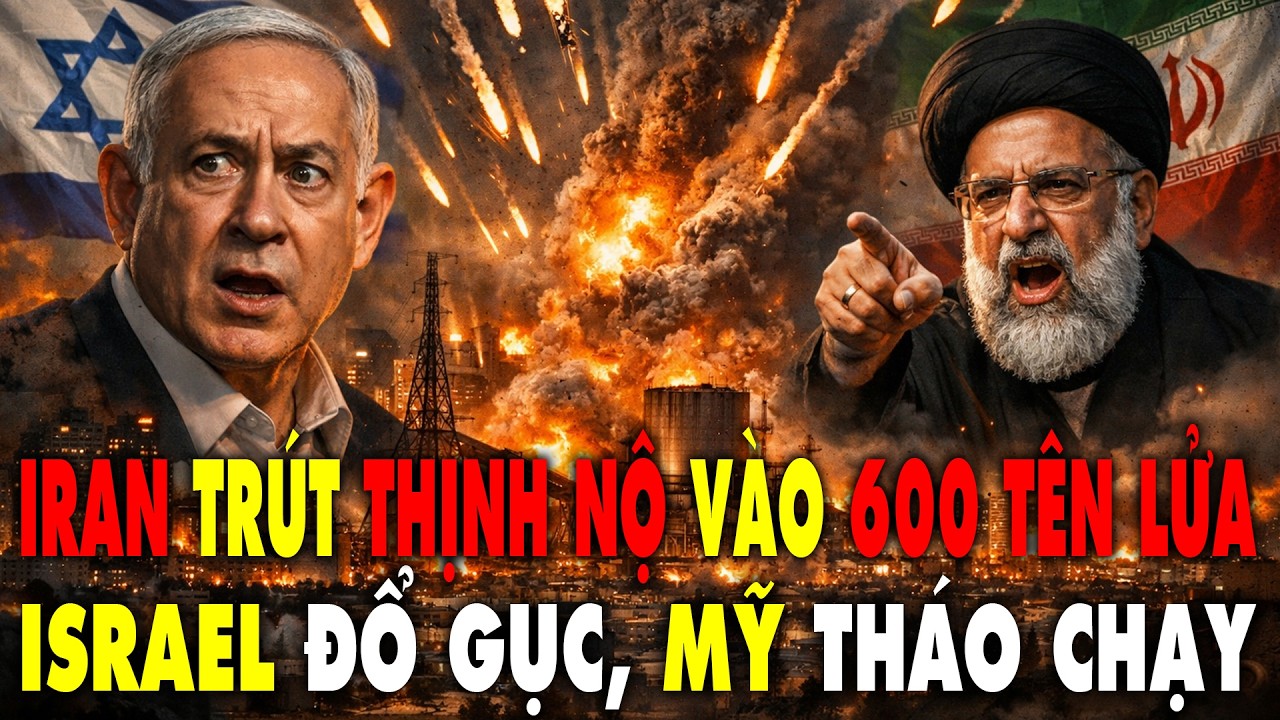 Iran dội 600 Tên lửa xuống Tel Avip, Israel kinh hoàng cầu cứu Mỹ, Trump mặc kệ đồng minh