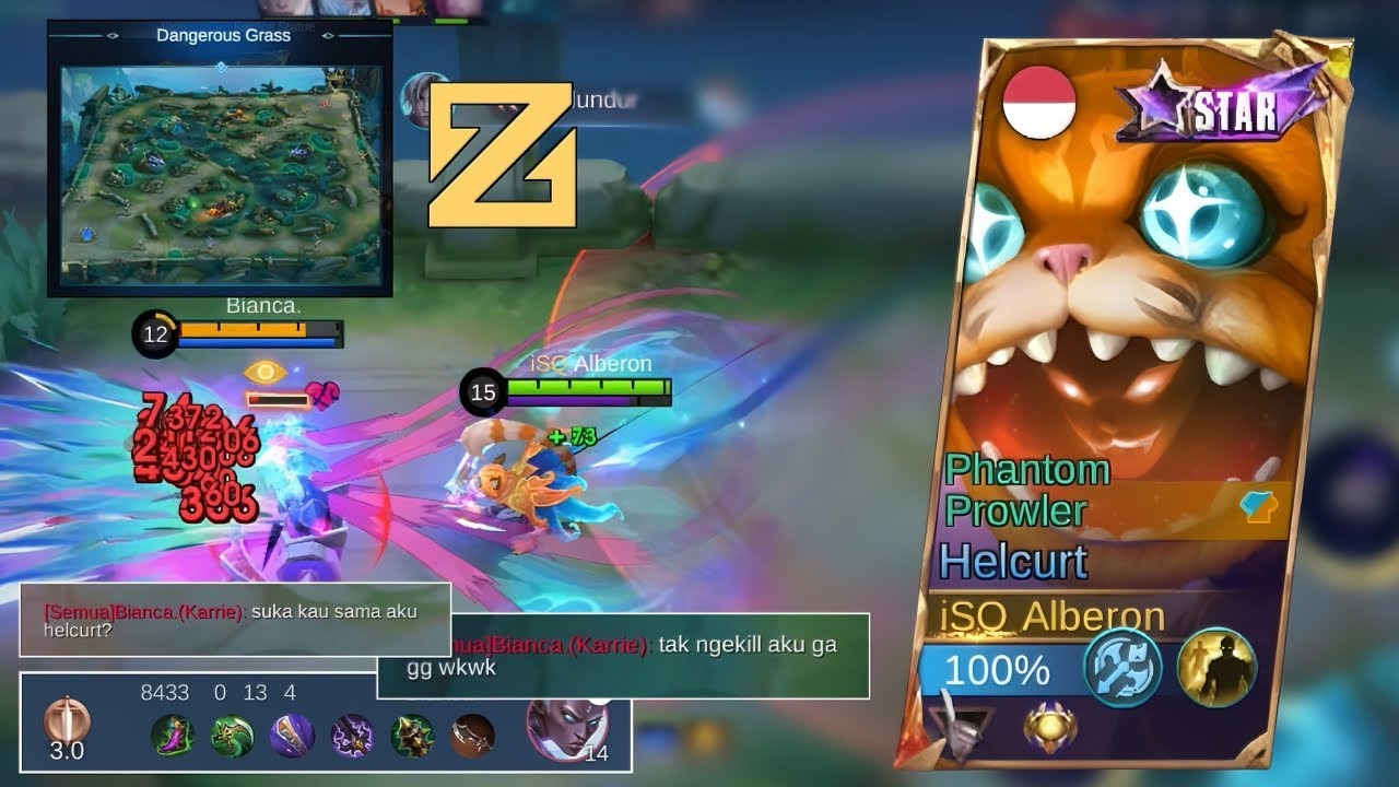 99% AUTO WIN!! HELCURT ROAM DI MAP DANGEROUS GRASS TERLALU BROKEN | MLBB