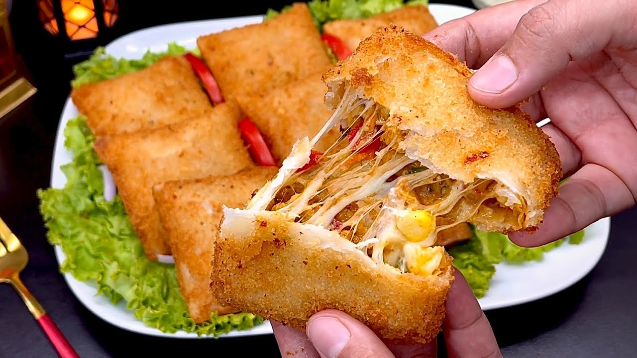 Ramzan Special Crispy Chicken Pizza Parcel Iftar Snack Recipe | Cheesy Chicken Pizza Pocket ❤️
