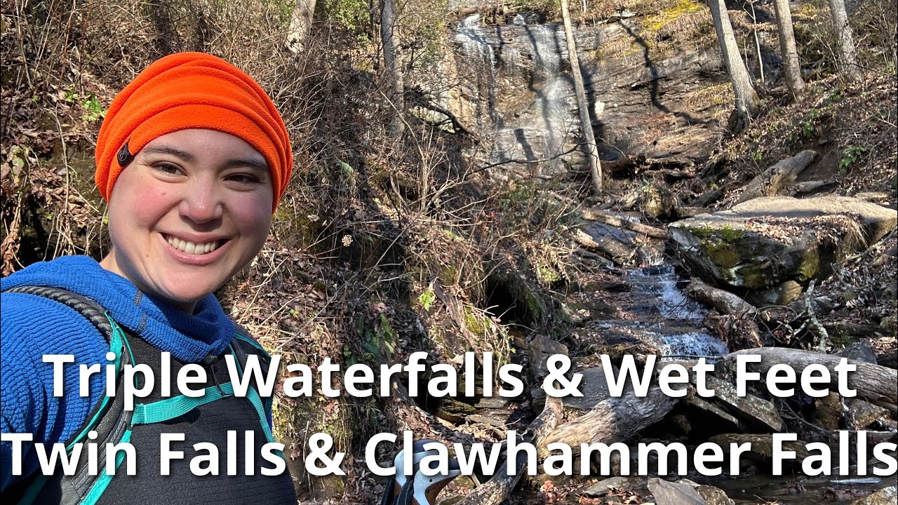 Triple Waterfalls & Cold, Wet Feet: Twin Falls & Clawhammer Falls Loop