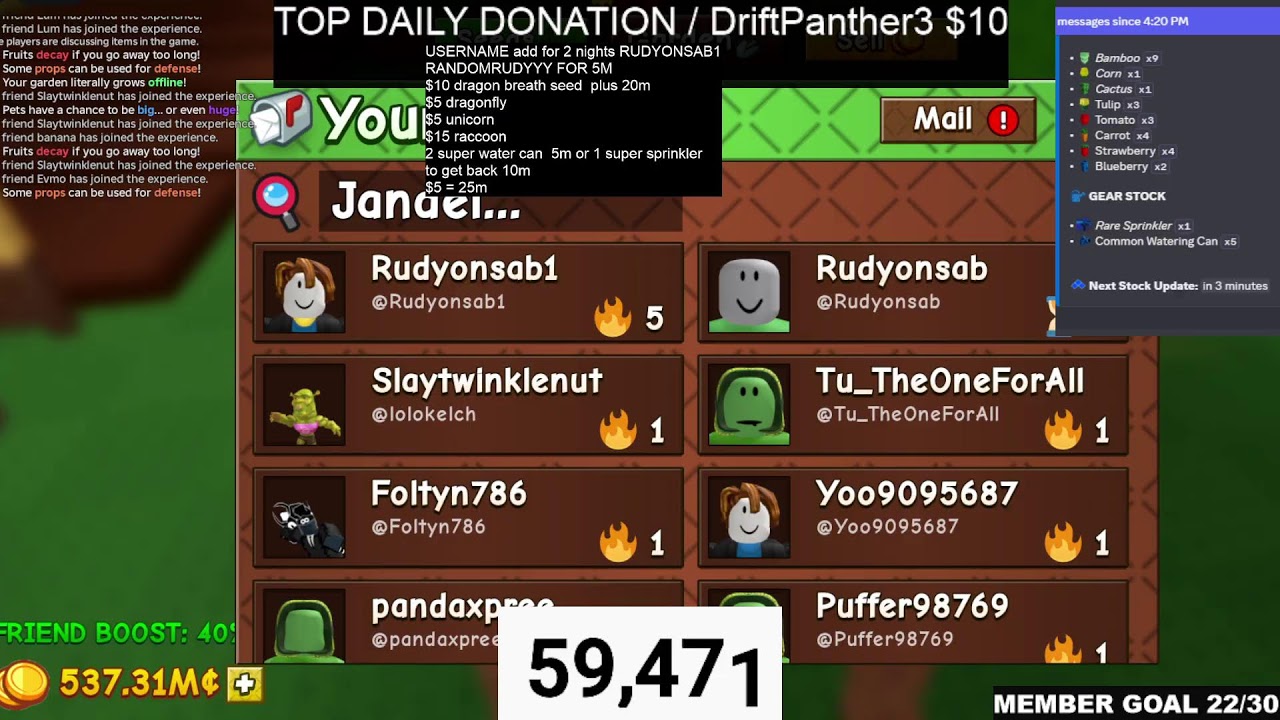 🔴 LIVE GROW A GARDEN 2 MONEY,SEED,PETS GIVEAWAY STOCK 24/7 & MORE!