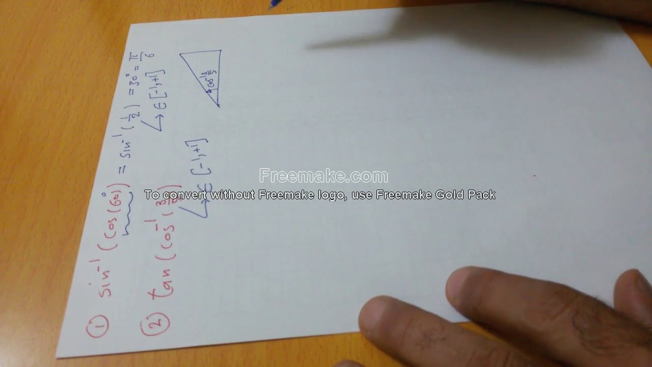 Inverse Trigonometric Functions:Questions: Part 1  المجال و المجال المقابل  للدوال المثلثية المعكوسة