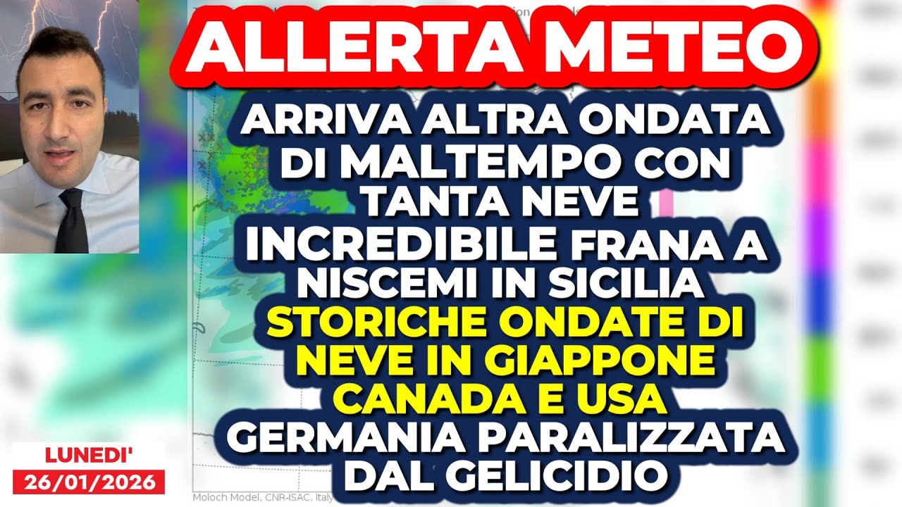 Allerta Meteo, FOCUS su maltempo e neve di questa settimana! La frana di Niscemi e molto altro…