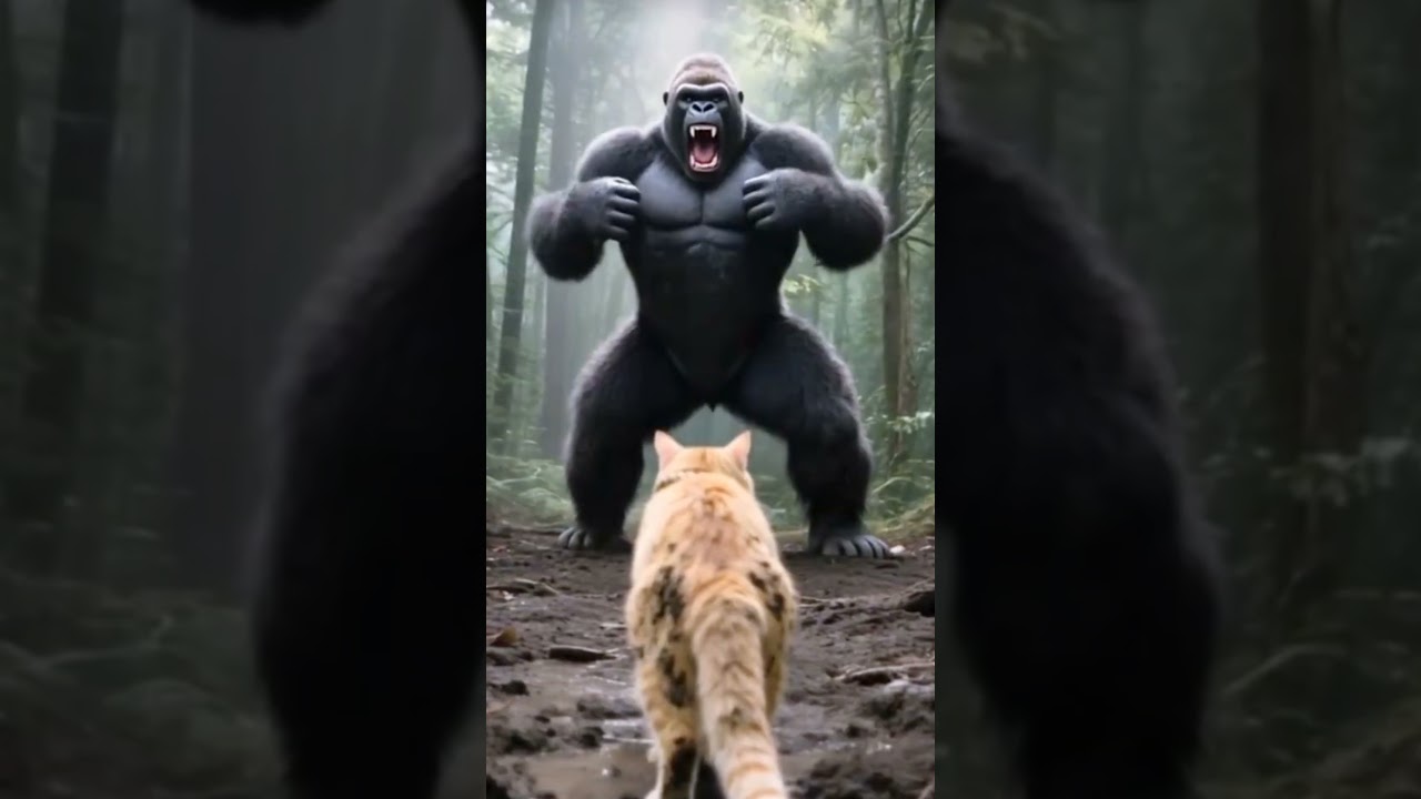 Brave mom vs gorilla ! cats saves baby in shocking twist! emotionalstory😭🥺