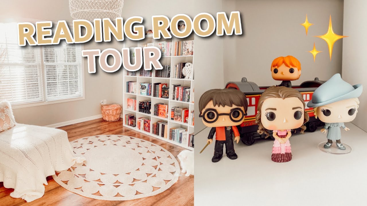 reading room tour + harry potter funko pop collection!
