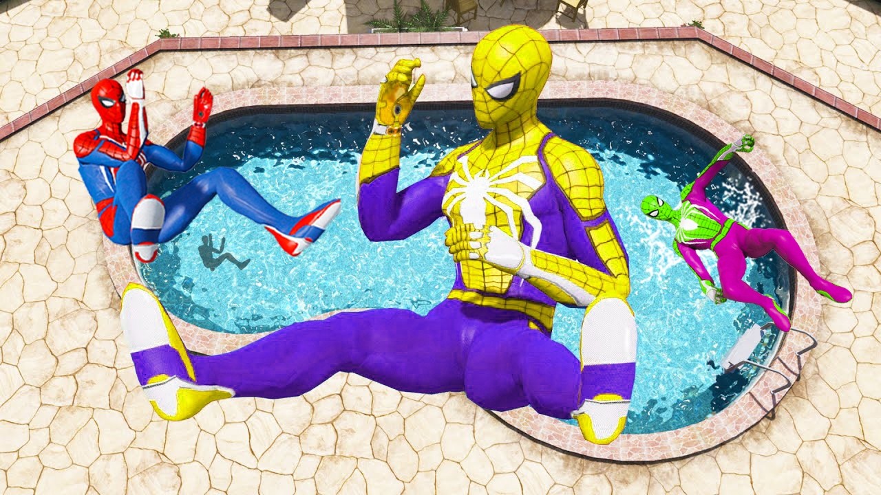 Rainbow Spiderman Ragdolls in GTA 5 (Compilation ) #13