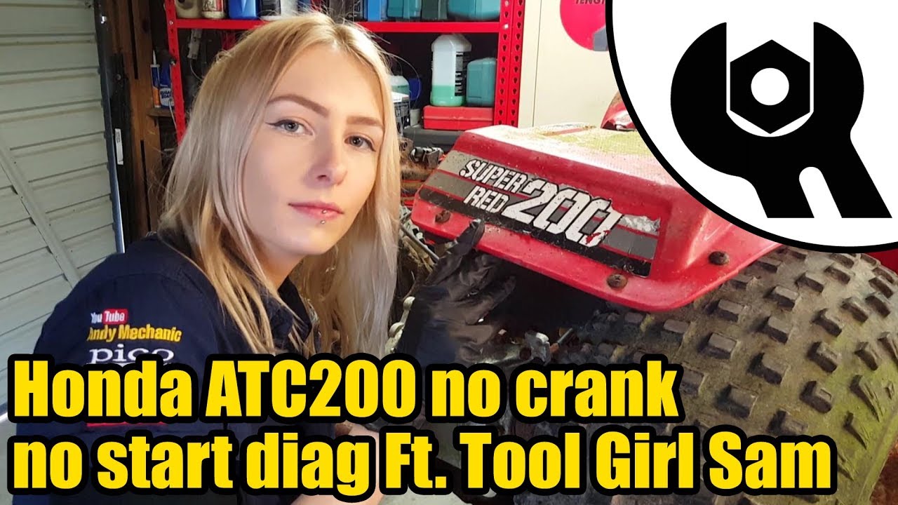 Honda ATC200 no crank no start diag. Ft.Tool Girl Sam #1844