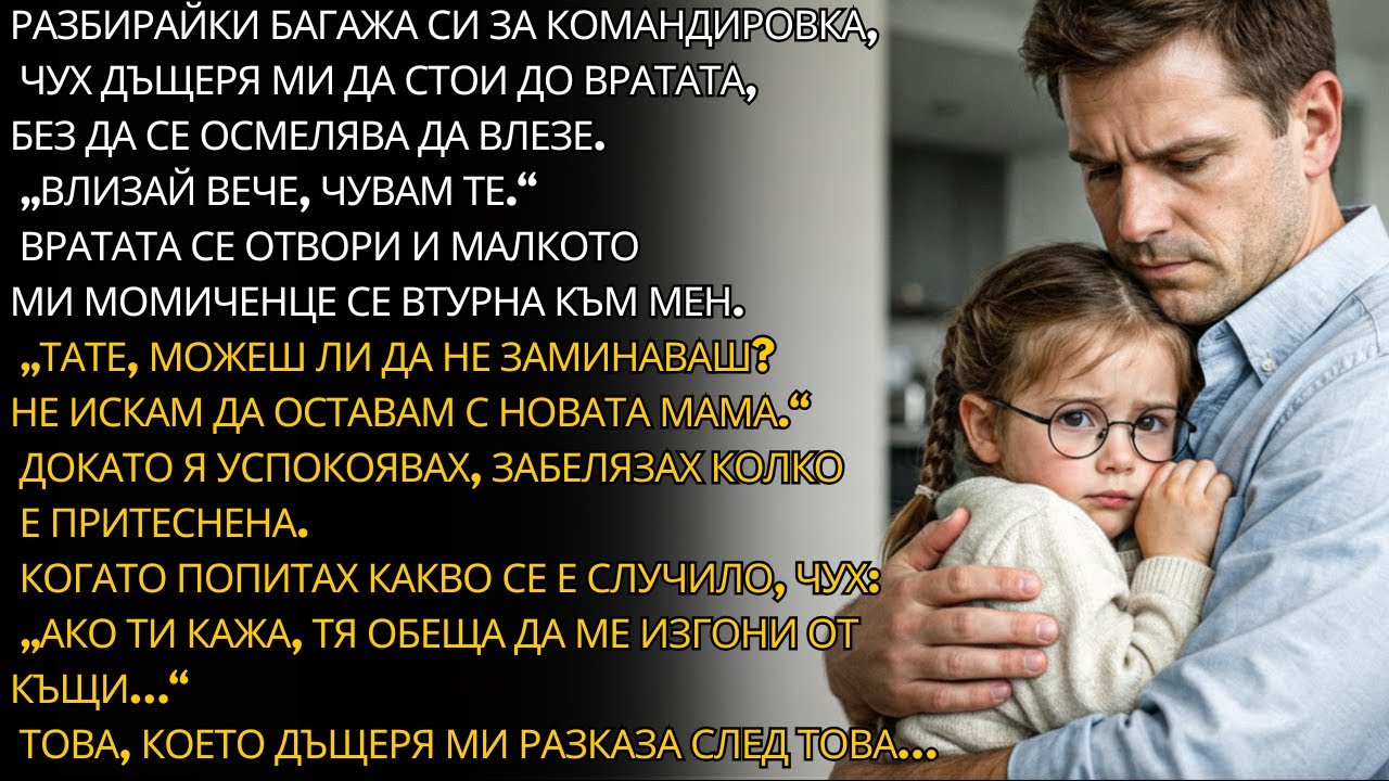 Докато приготвях багажа за командировка, чух дъщеря ми да стои до вратата, колеблива...