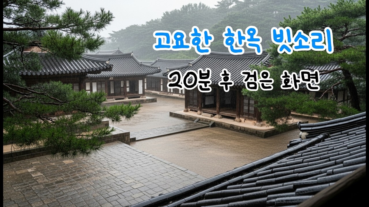 20분 후 검은 화면  | 한옥 마당 빗소리 | (중간광고없음) 3시간 ASMR | 🌙 깊은 수면