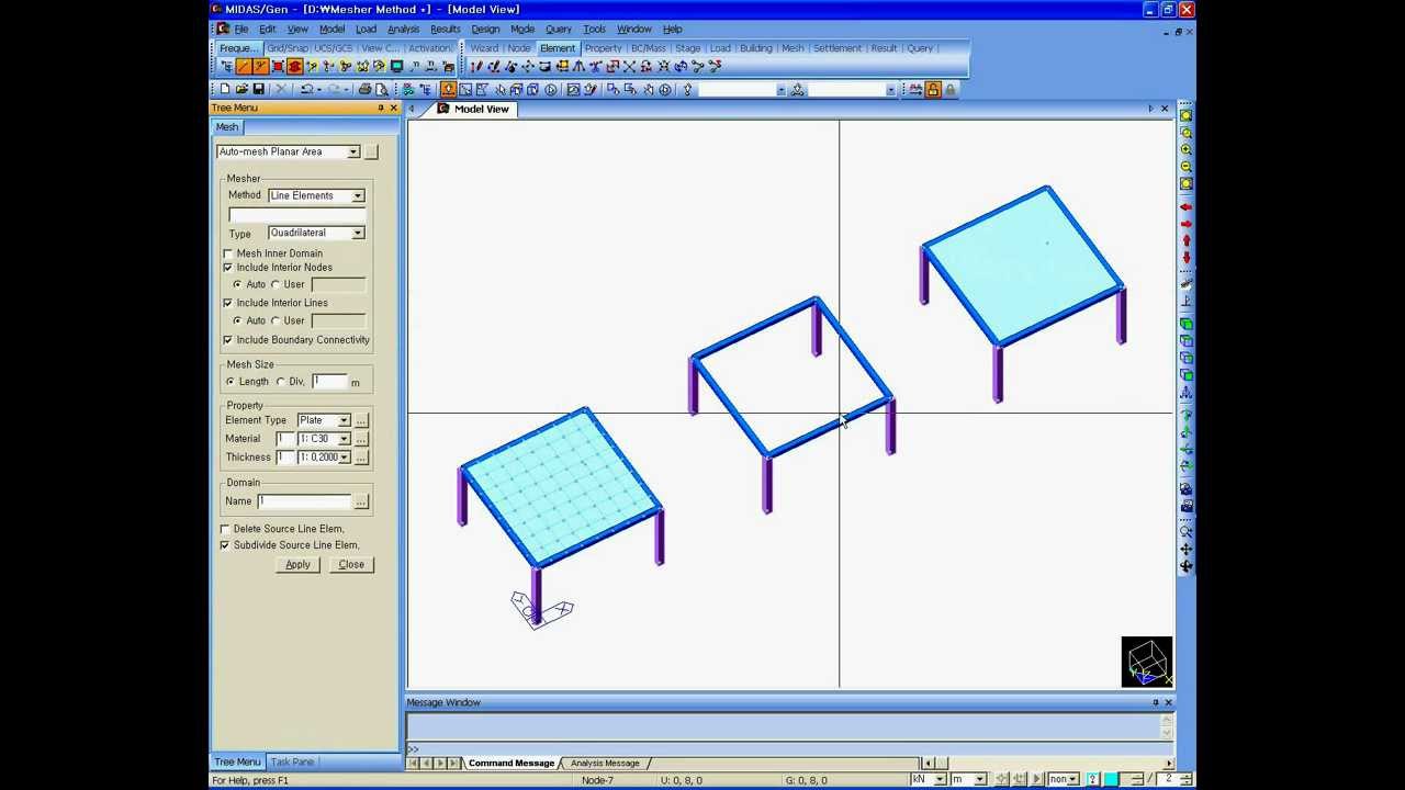 modulo piastre auto mesh esempio CSPFea MIDAS