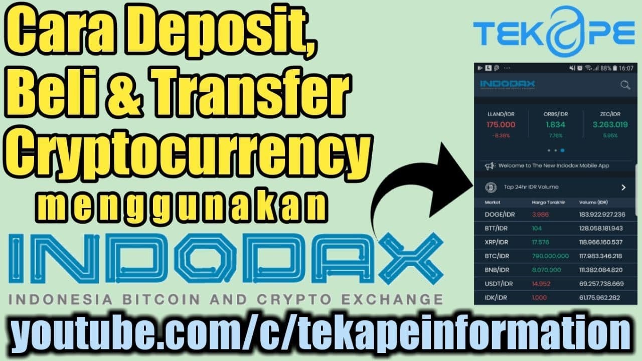 Cara Deposit, Beli, dan Transfer Cryptocurrency menggunakan Exchanger Indodax