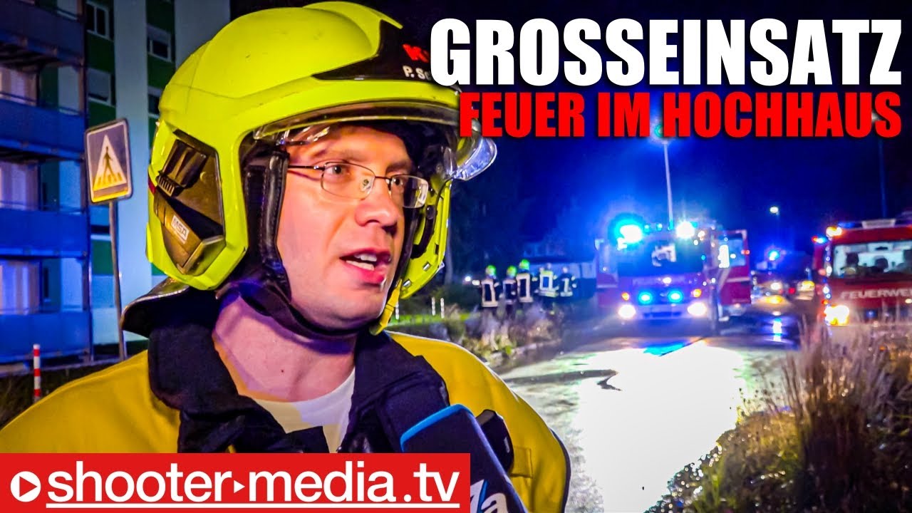 🚒 🔥  Brand im Hochhaus - Großeinsatz  🔥 🚒  |  74 Personen evakuiert  |  4 Löschzüge im Einsatz