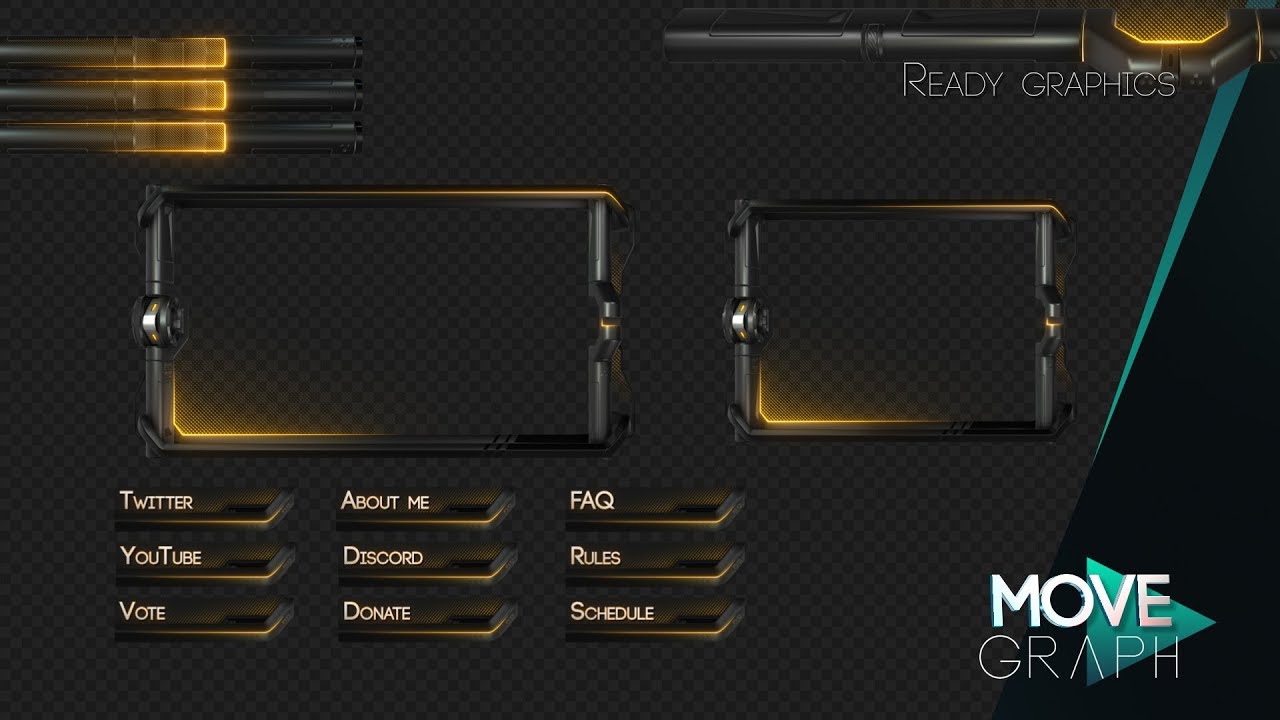 Stream Overlay for Twitch and YouTube &bull; NEXX Yellow pack