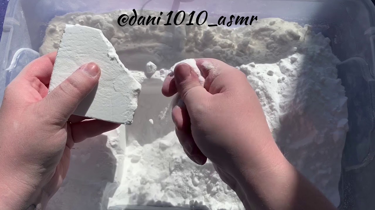 ASMR • Satisfying Crumbling of 23 Blocks of Baking Soda with Powder Play