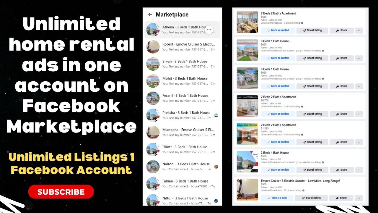 Guaranteed Facebook Accounts for Unlimited House Rent Ads
