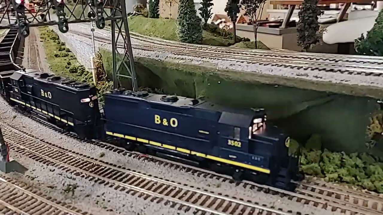 Pair of B&O S scale GP35's. Mike Berus's layout medley, Part TWO