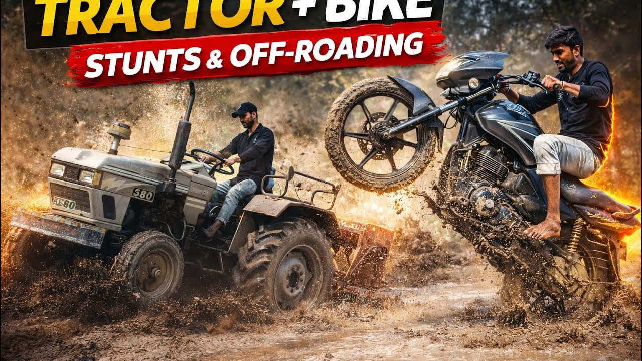 Bike Off-Roading Aur Tractor Jutai 😱 | Dangerous Desi Stunt