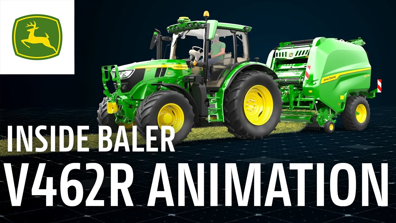 Inside Baler I Variable Chamber Baler V462R Animation I John Deere