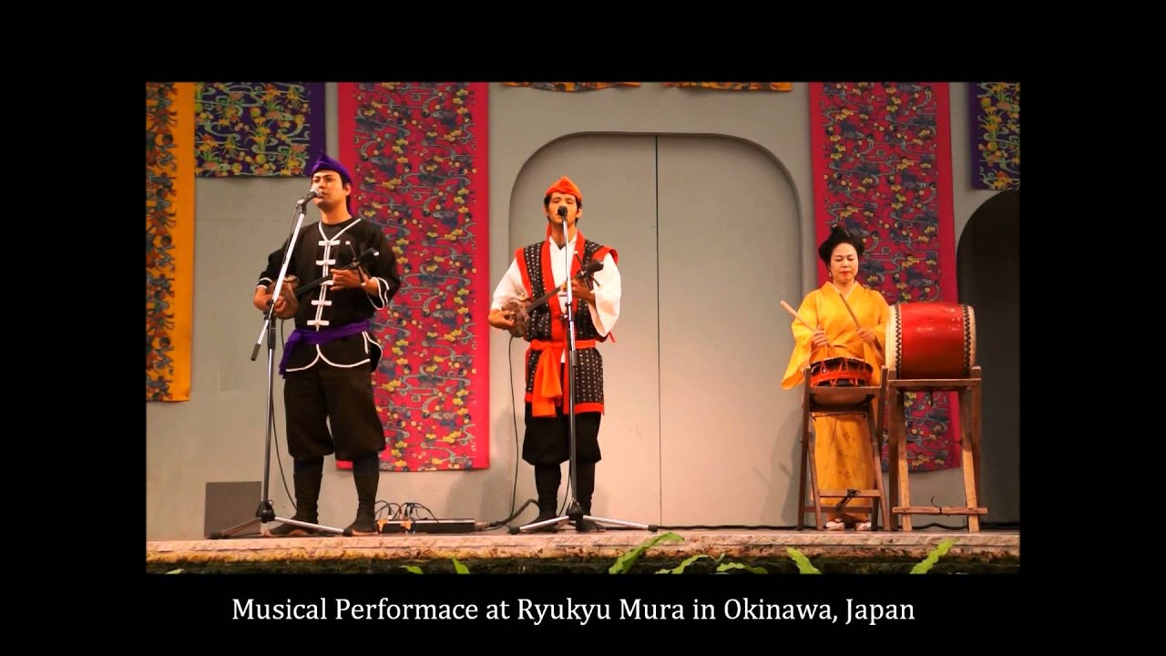Native Okinawan Musical Performance at Ryukyu Mura in Okinawa, Japan.